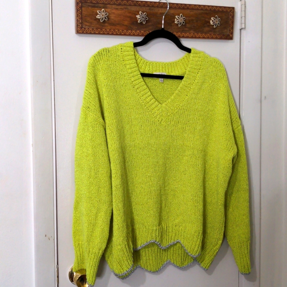 Tinsel neon yellow sweater